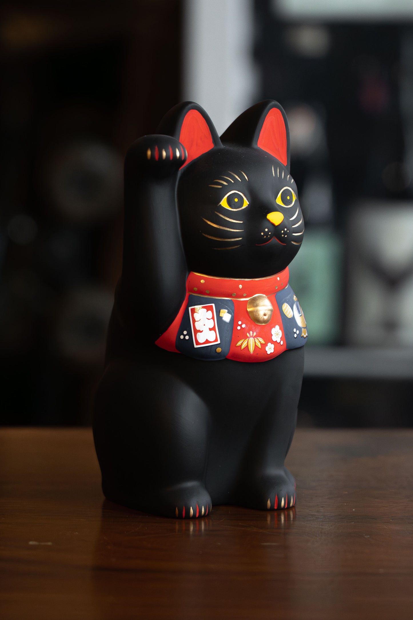 招財貓 貓咪 黑色 16cm 10cm 日本製造