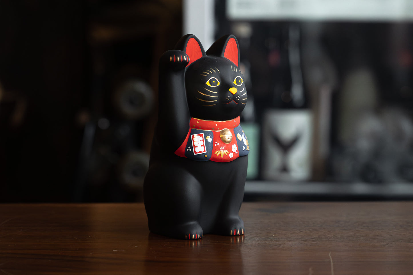 招財貓 貓咪 黑色 16cm 10cm 日本製造