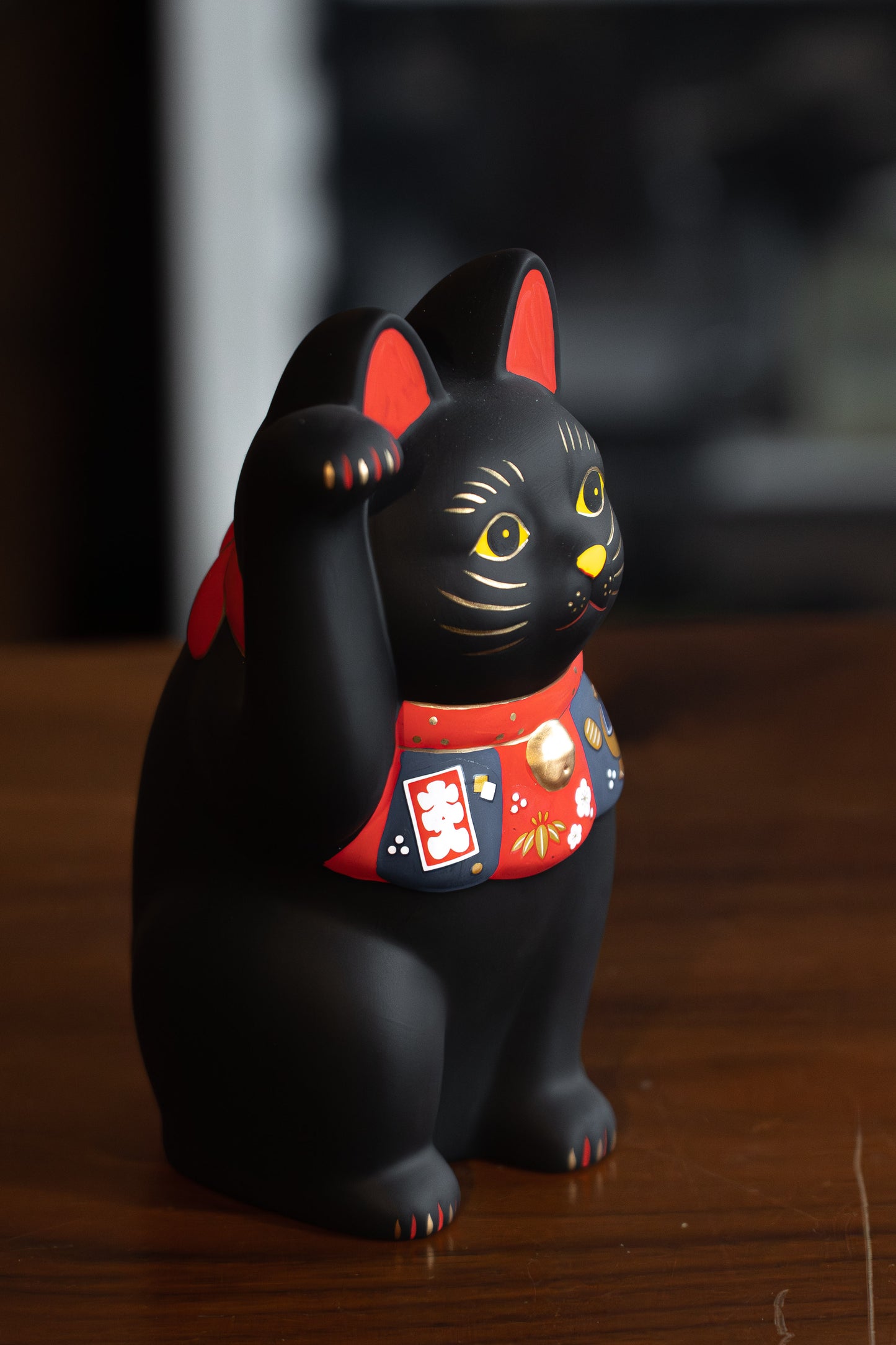 招財貓 貓咪 黑色 16cm 10cm 日本製造