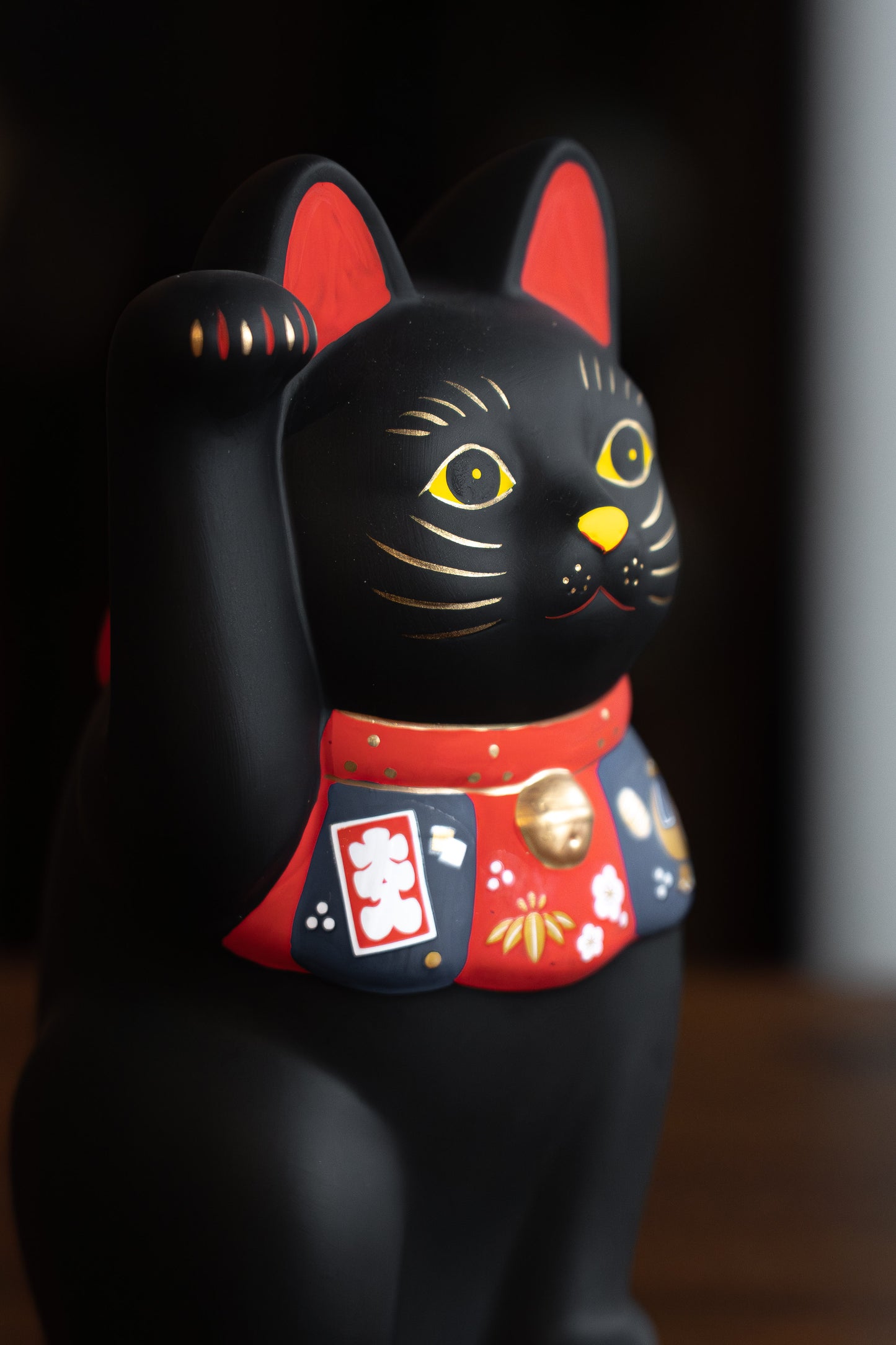 招財貓 貓咪 黑色 16cm 10cm 日本製造