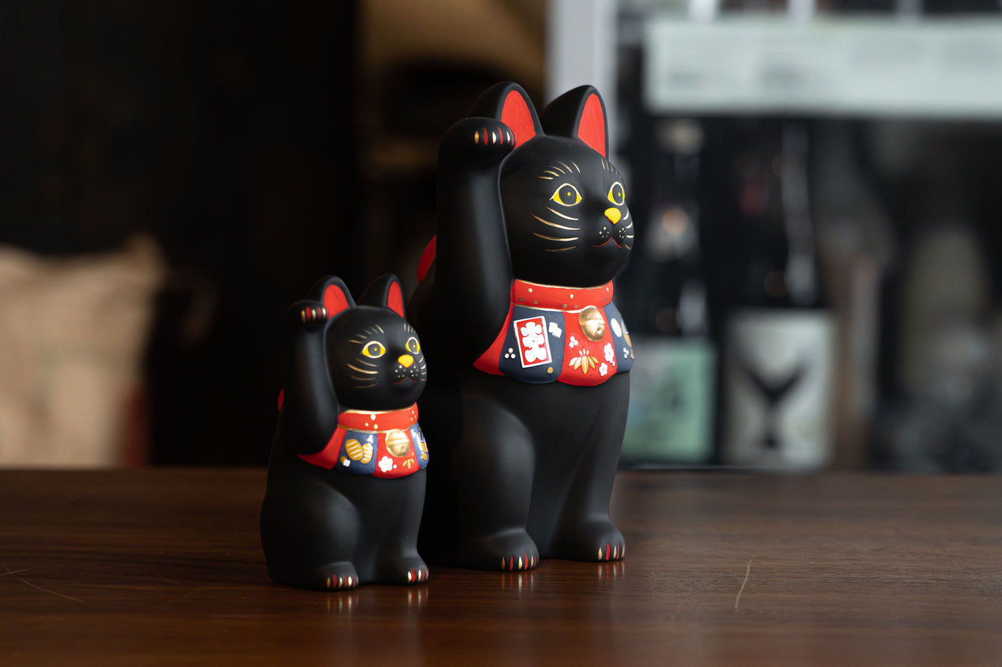 招財貓 貓咪 黑色 16cm 10cm 日本製造