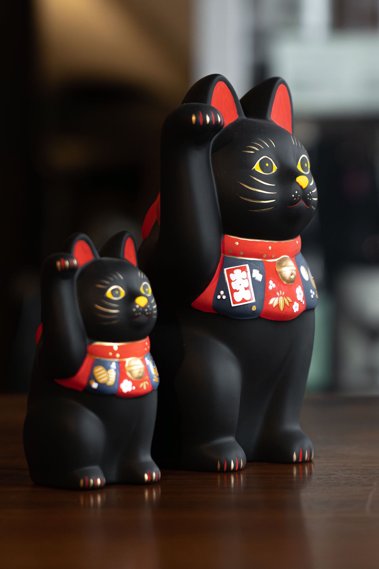 招財貓 貓咪 黑色 16cm 10cm 日本製造