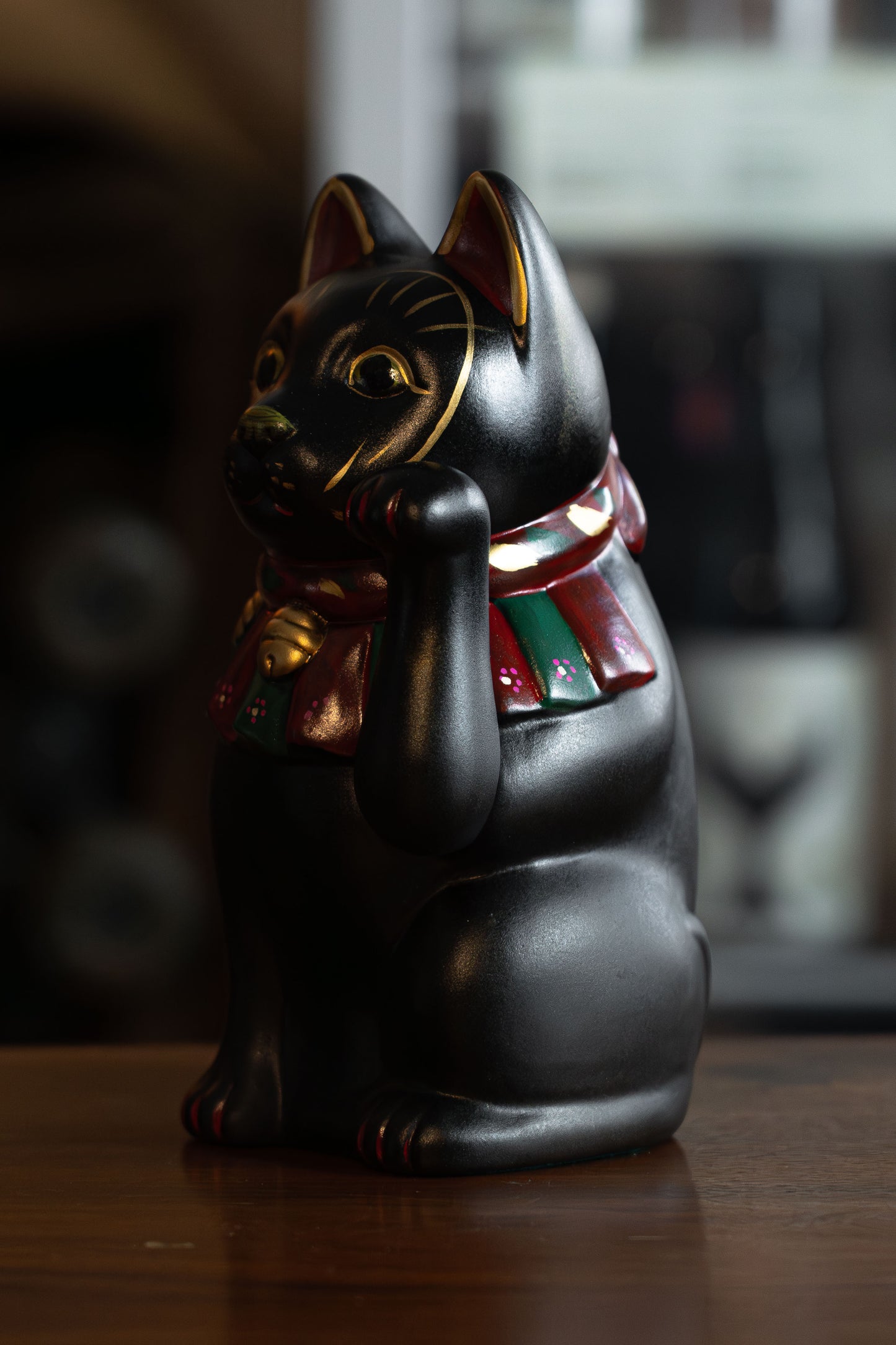 招財貓 貓咪 黑色 19.5cm 日本製造