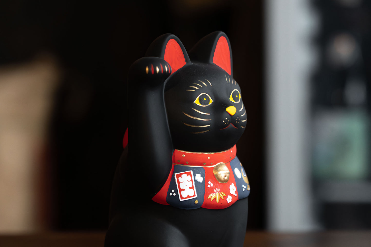 招財貓 貓咪 黑色 16cm 10cm 日本製造